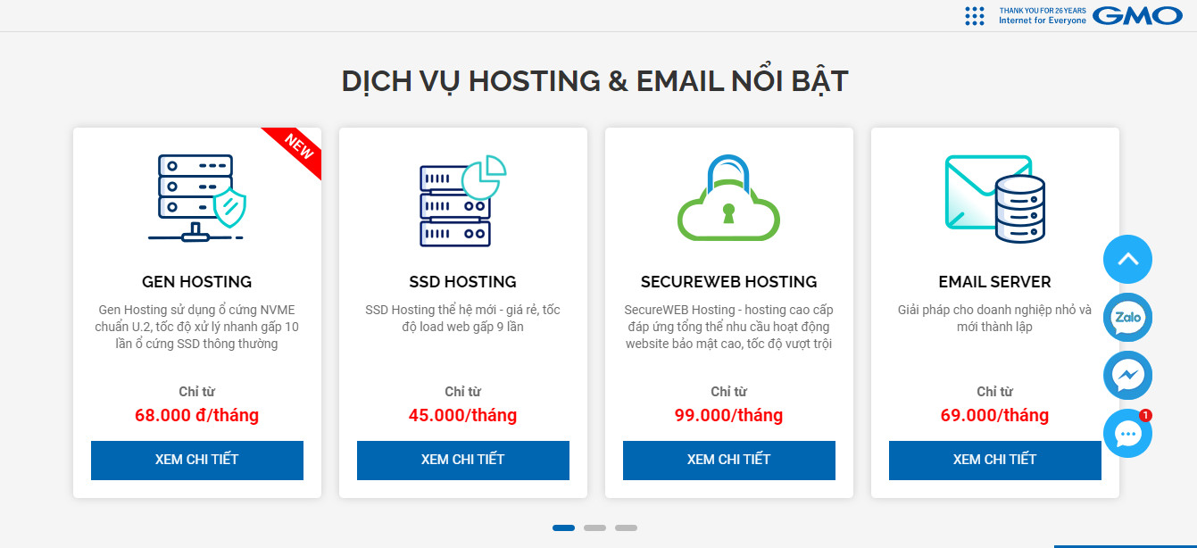 Dịch vụ hosting& email uy tin