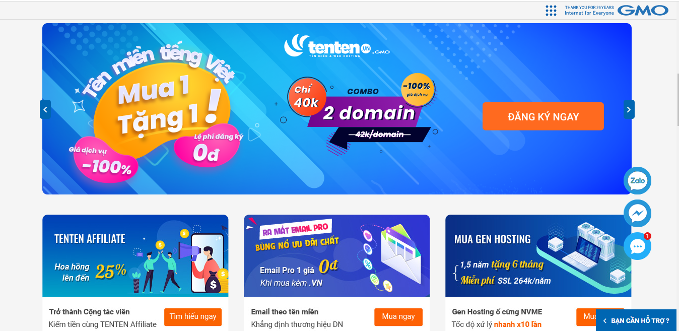 TenTen- đơn vị thiết kế website cung cấp landing page free